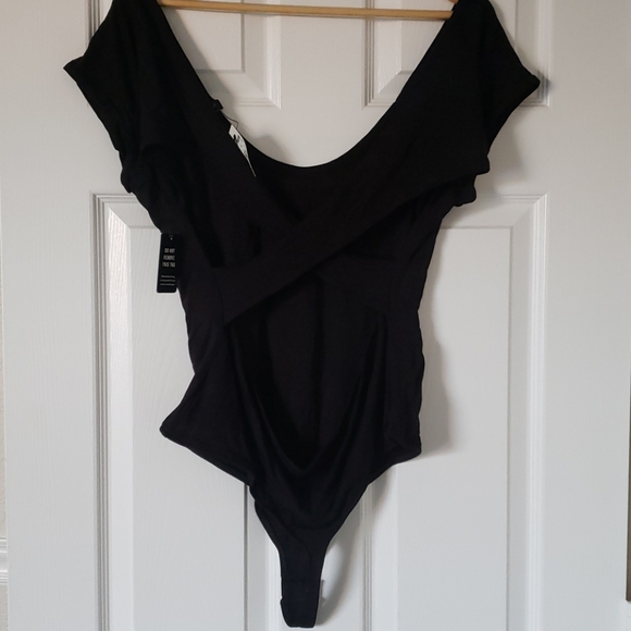 New! Cross-Back Thong Bodysuit - Picture 2 of 12